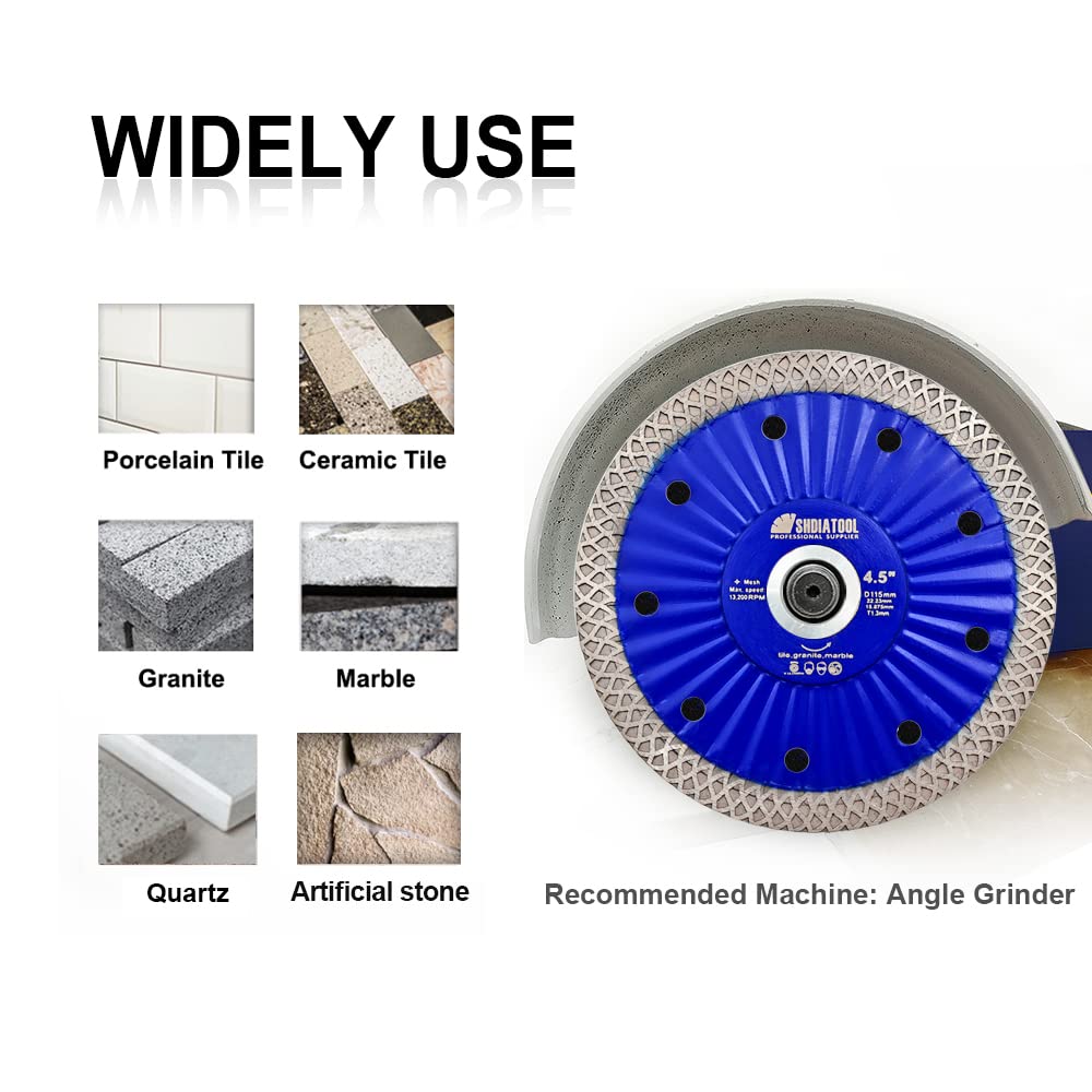 SHDIATOOL Diamentowe brzeszczoty do płytek 180 mm, porcelanowe tarcze tnące do ceramicznego marmuru, granitu, kamienia betonowego, 180 mm (2 sztuki)