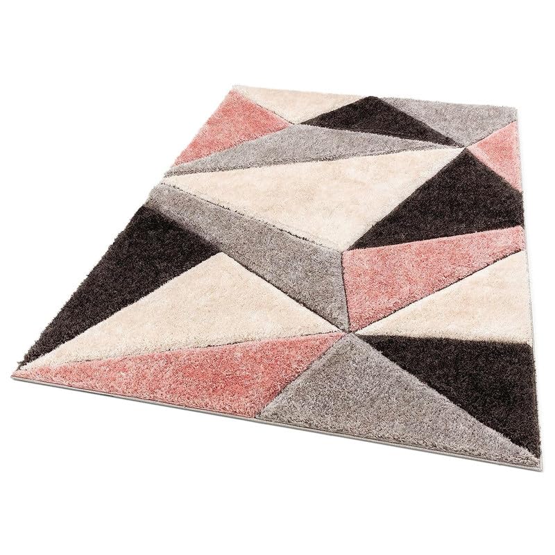 Image of Shaggy Carpet for Home 10 x 14 Feet Ultra-Soft, Thick, and Stylish Shag Texture Ideal for Living Room, Bedroom, or Office - Easy to Clean and Perfect (Peach;Black)