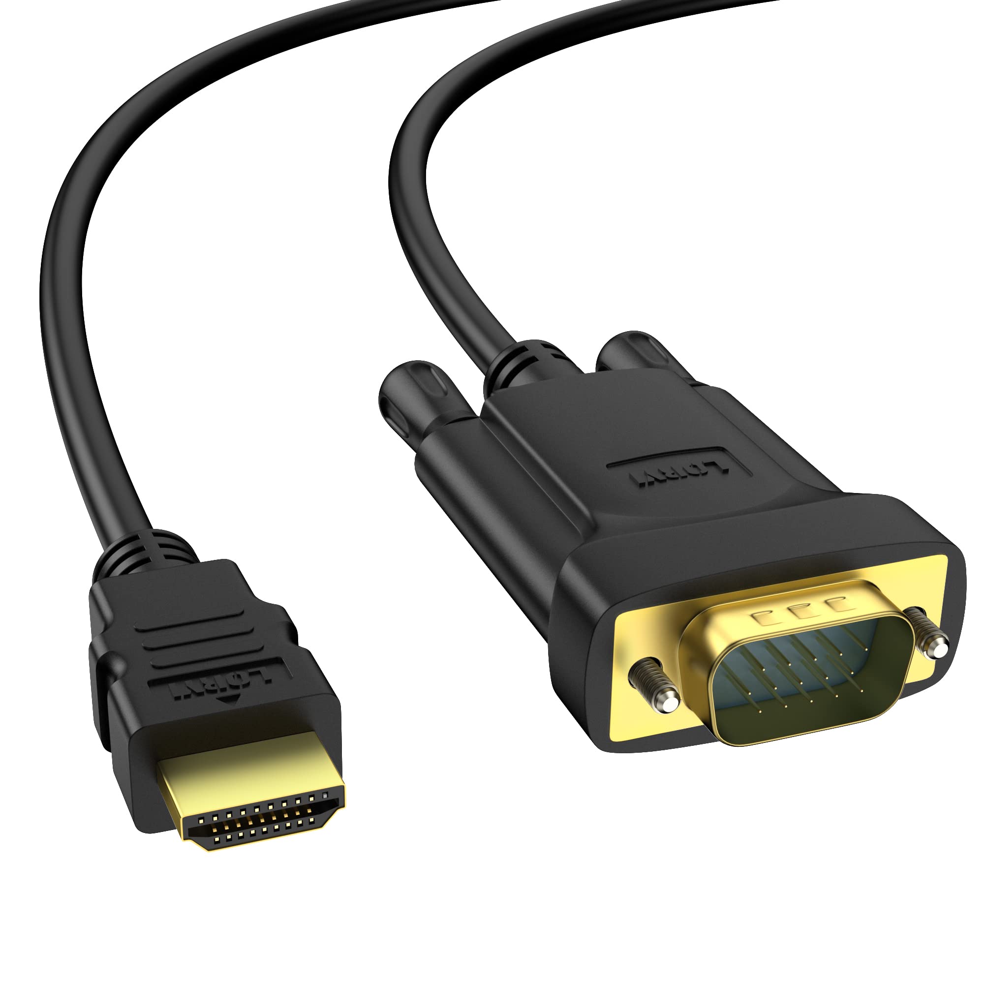 HDMI to VGA Cable, Uni-Directional HDMI to VGA Adapter (6ft/1.85m Male to Male), Compatible with Computer, Desktop, Laptop, PC, Monitor, Projector, HDTV, Raspberry Pi, Roku, Xbox and More