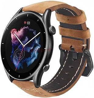 Pulseira de Couro para GTR 47mm / GTR 2 / GTR2E / GTR 2E / GTR 3 / GTR3 Pro/Stratos 1 / Stratos 2 / Stratos 3 / Mi Watch / GT2 46mm / GT 3 46mm / Stratos 2 / Stratos 3