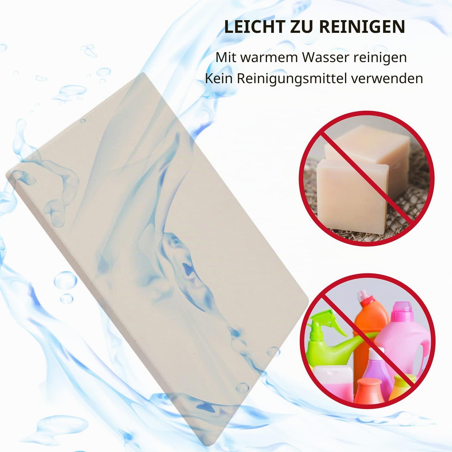 26,5 x 25,5 x 1,2 cm Pizzastein für Toaster, rechteckiger Cordierit-Grillstein, Brotbackstein für Grill, Ofen