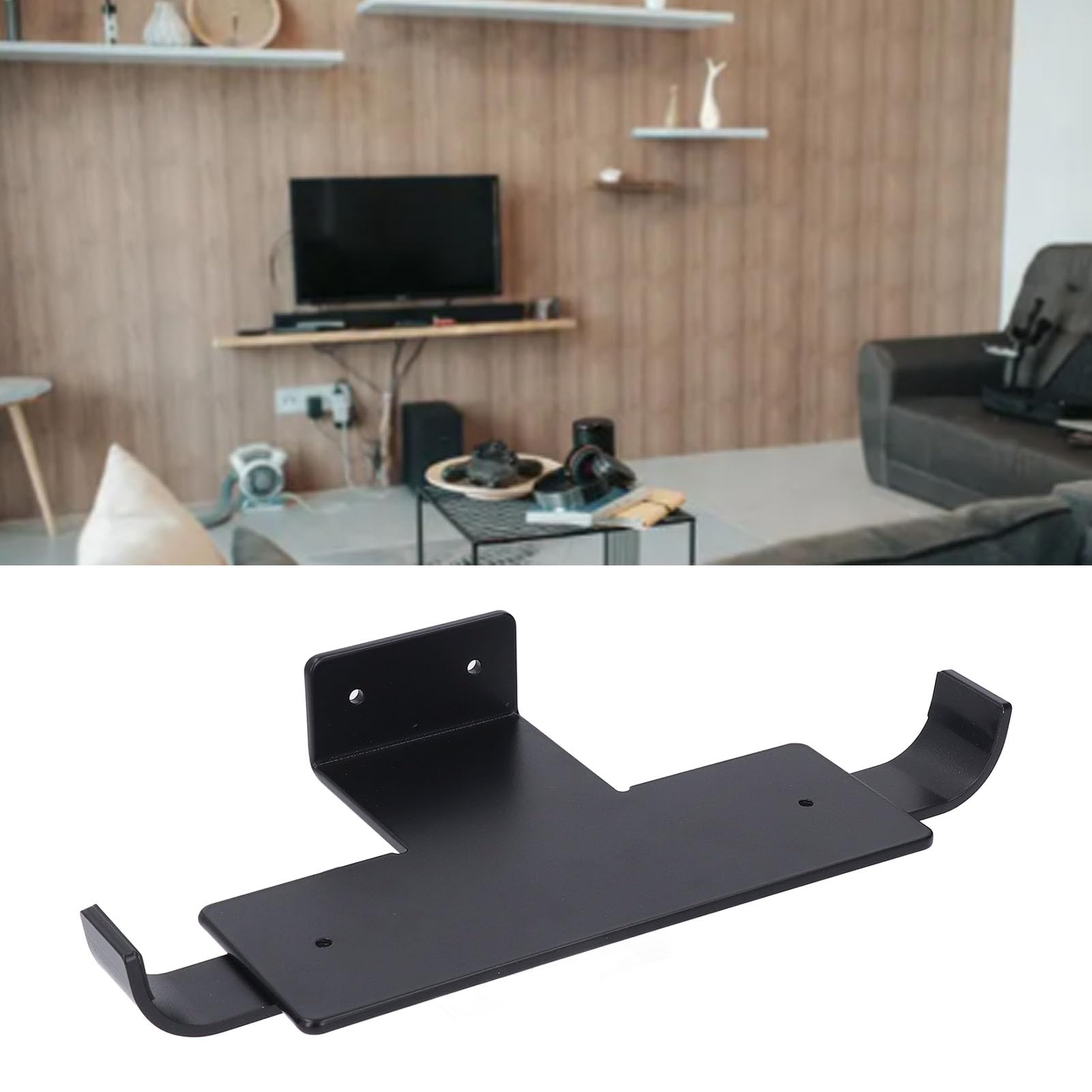 ASHATA Kit di staffe in metallo per altoparlanti da parete, supporto robusto per efficienza dello spazio e scrivania pulita
