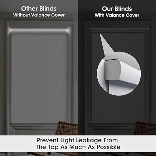 Miniatura 5 de Canisteo Persianas enrollables motorizadas para ventanas con control remoto, persianas inteligentes 100% opacas, motor recargable inalámbrico para