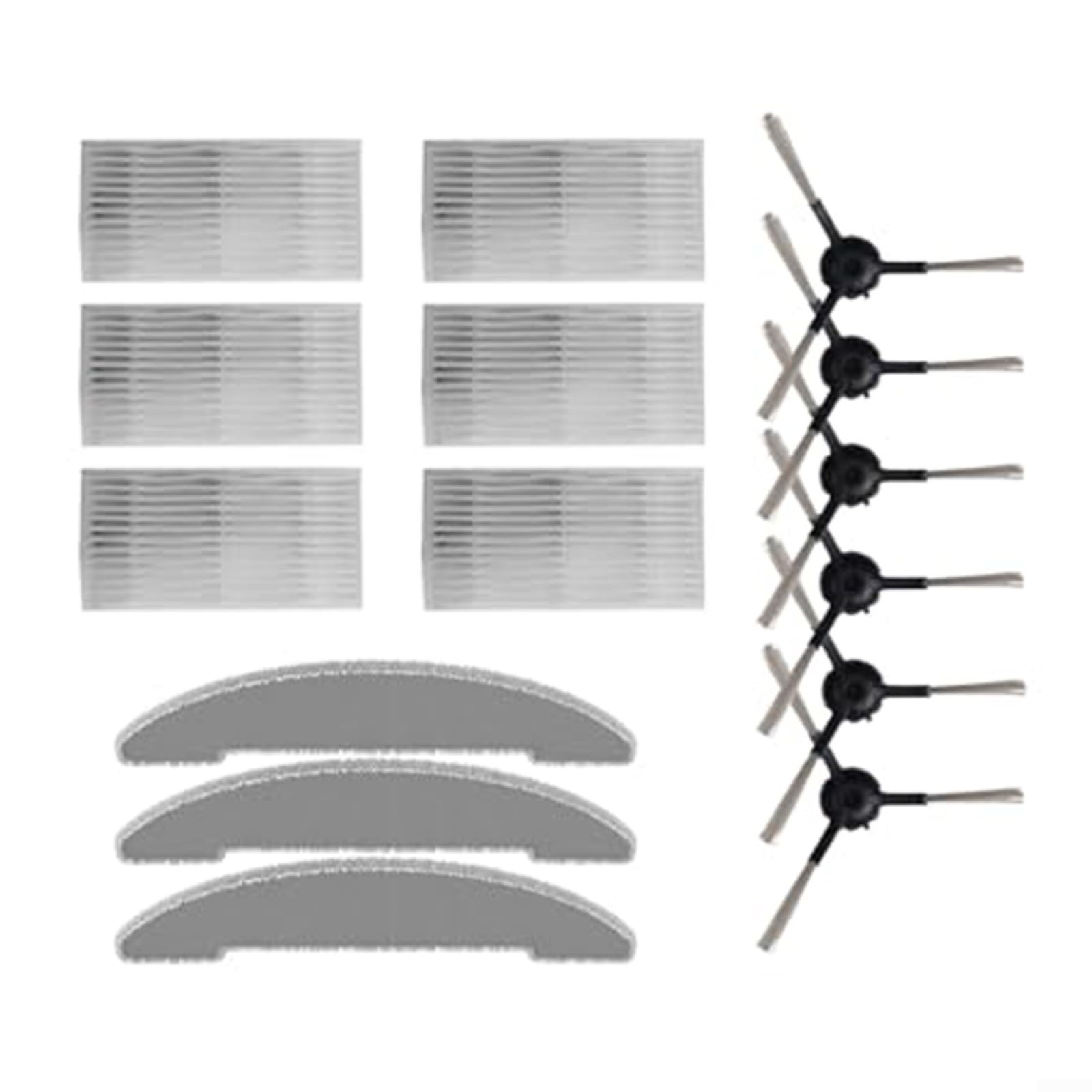 KiraKira Kit de accesorios para aspiradora Vexilar para Cleanova para W7 W11 con cepillos laterales, filtros, paños de fregona, paquete de 6+6+3 piezas de fácil instalación
