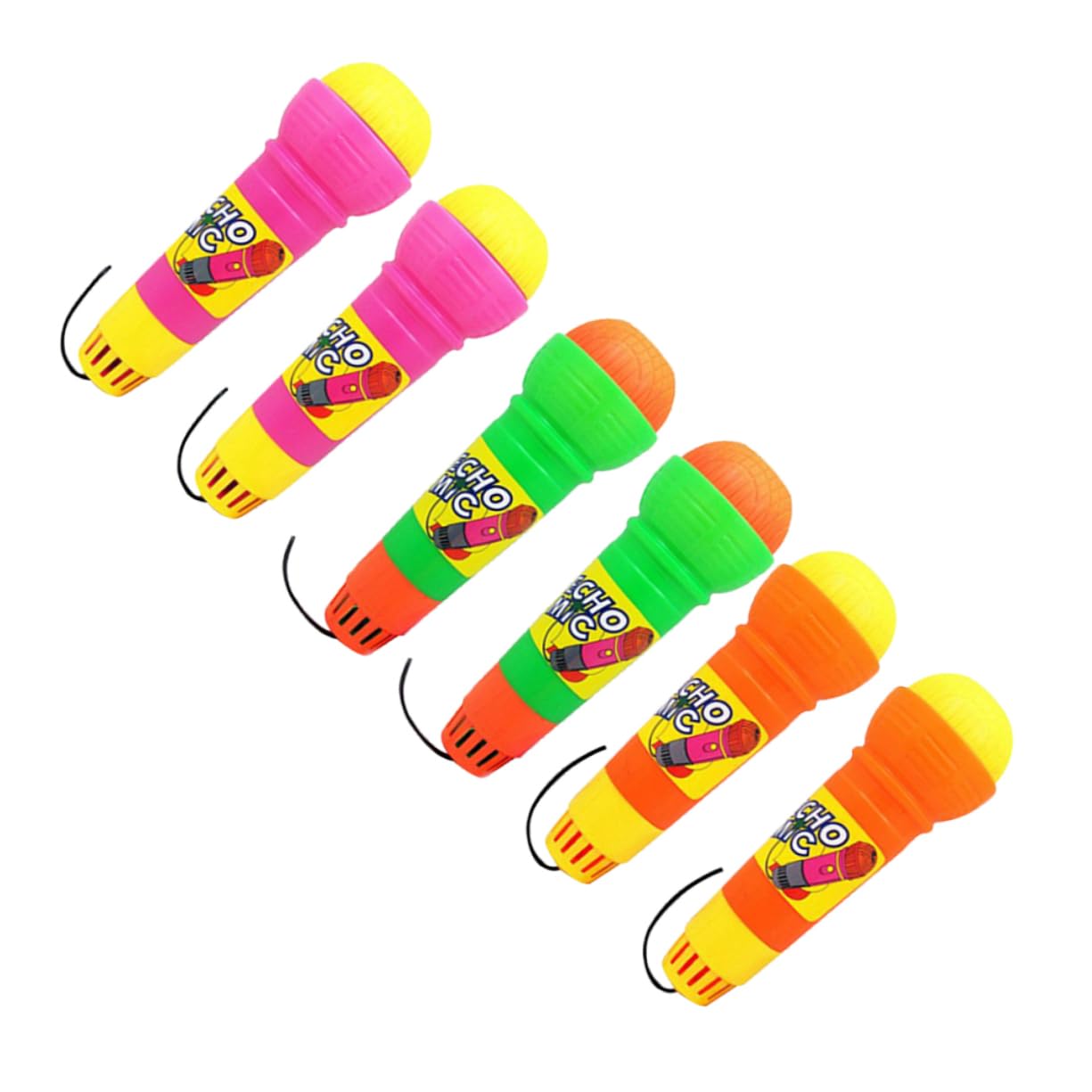 BCOATH Kids Echo Microphone Toy Plastic Voice Amplifying Line Microphone for Boys and Girls 6 Pack