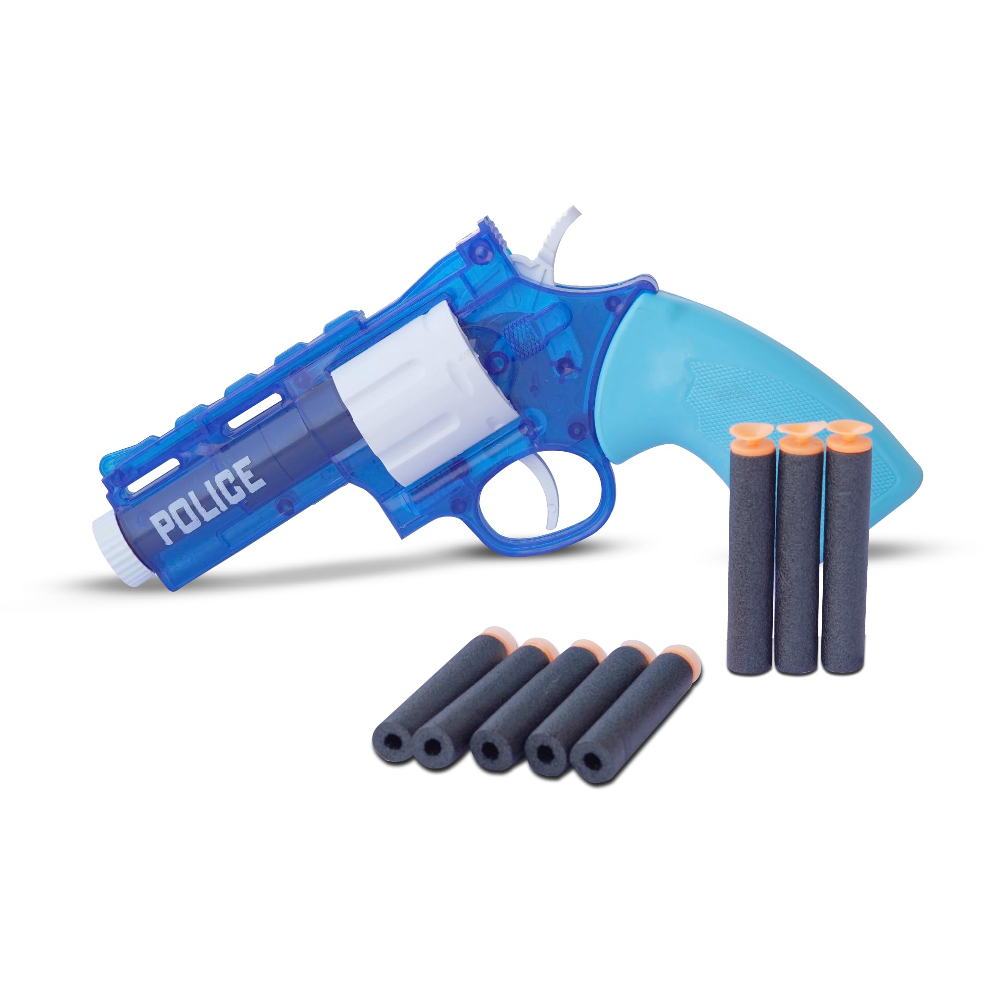 Jankee's Police Shooting Pistol Toy Gun for Kids with 10 Soft Foam Bullets, Toy Pistol for Target Shooting by Boys and Girls, Little Soldier Revolver for 4+ Years, High Shooting Range