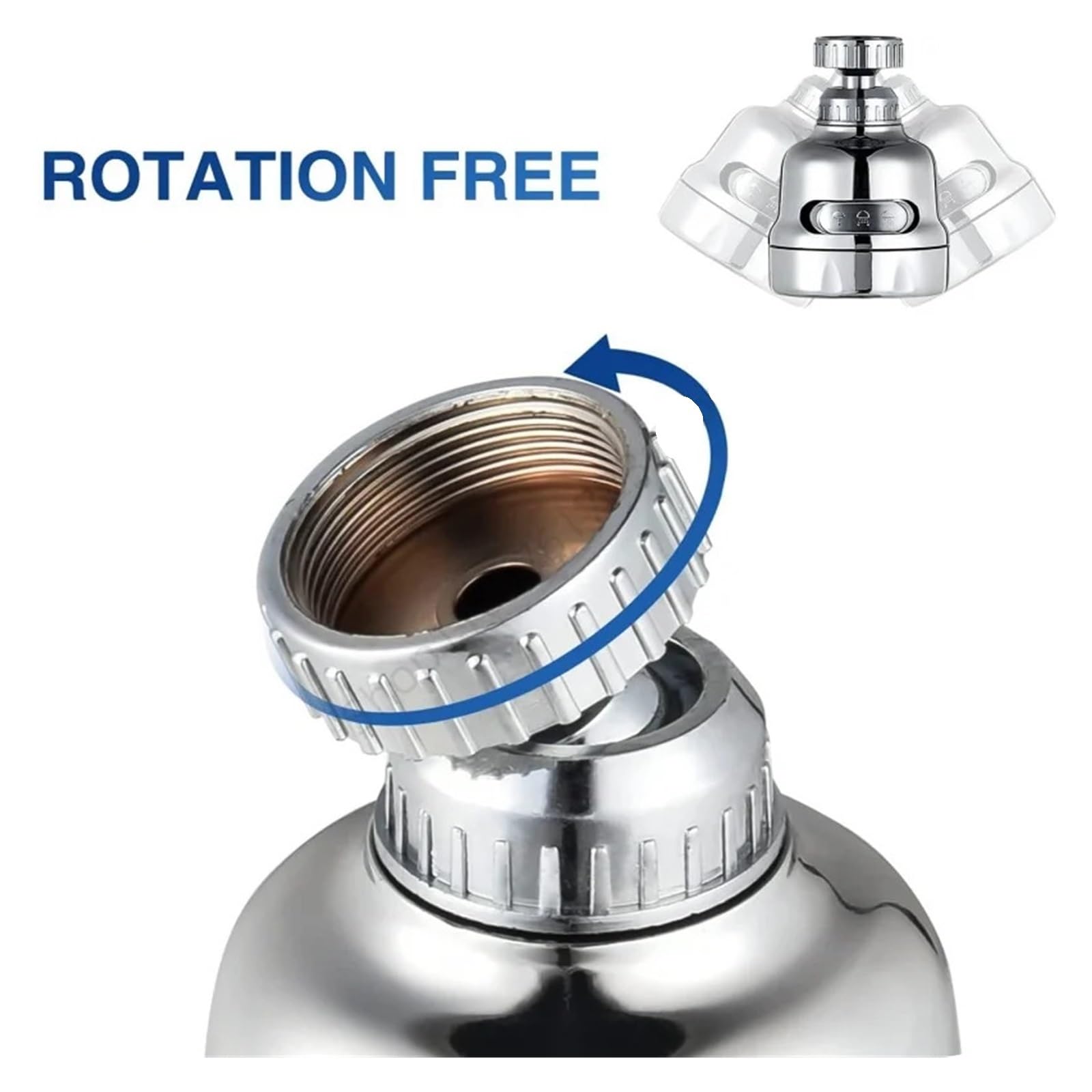 Tubo de extensión grifo Universal 360 ​​grados, filtro boquilla ahorro agua for cocina, for lavabo baño, 4 Uds para Fregadero(Three modes 17cm)