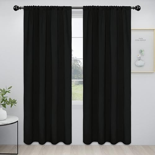 Miniatura 27 de Easy-Going Cortinas opacas con bolsillo para barra para dormitorio, cortinas de ventana para oscurecer la habitación para sala de estar, cortinas de