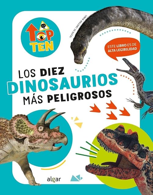 Portada de Top Ten Los diez dinosaurios más peligrosos