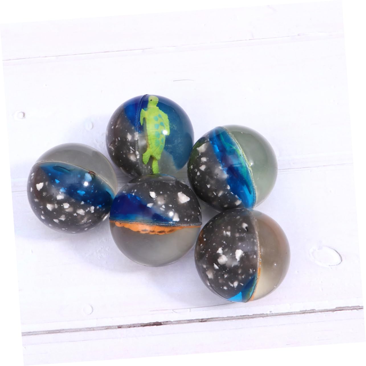 Vaguelly 5Pcs Transparent Sea Turtle Bouncy Balls Fun Cognitive for Rubber Jumping Balls for Educational Playtime Great Present for Day and Birthdays