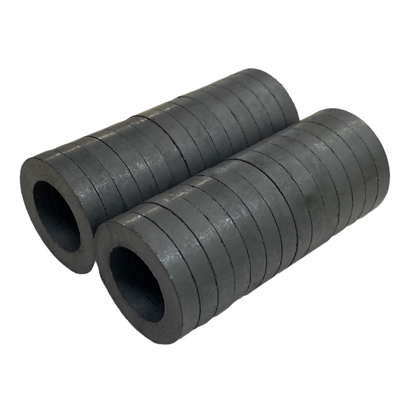 Lot de 28 anneaux magnétiques en ferrite – Diamètre extérieur : 30 mm x 18 mm x 5 mm, grade 8 ronds en céramique avec trous pour réfrigérateur, science de l'industrie, travaux manuels et loisirs