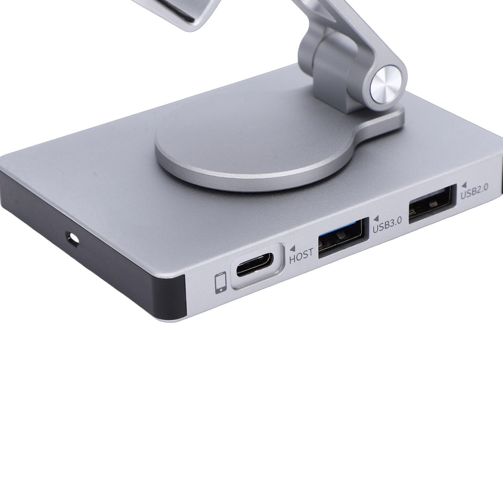 Tosuny Supporto per Tablet con Hub USB C 8 in 1, Supporto per Tablet in Alluminio con Docking Station, Base Girevole a 360°, HDMI 4K, Ricarica PD da 100 W, USB 3.0, RJ45, Audio da 3,5