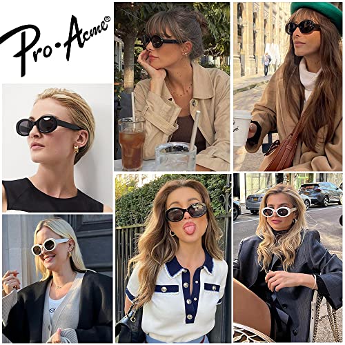 Pro Acme Clout Goggles Sunglasses Oversized Women Men Retro Oval Round Shade Trendy Thick Frame glasses (Tortoise Shell Frame | Black Lens)3