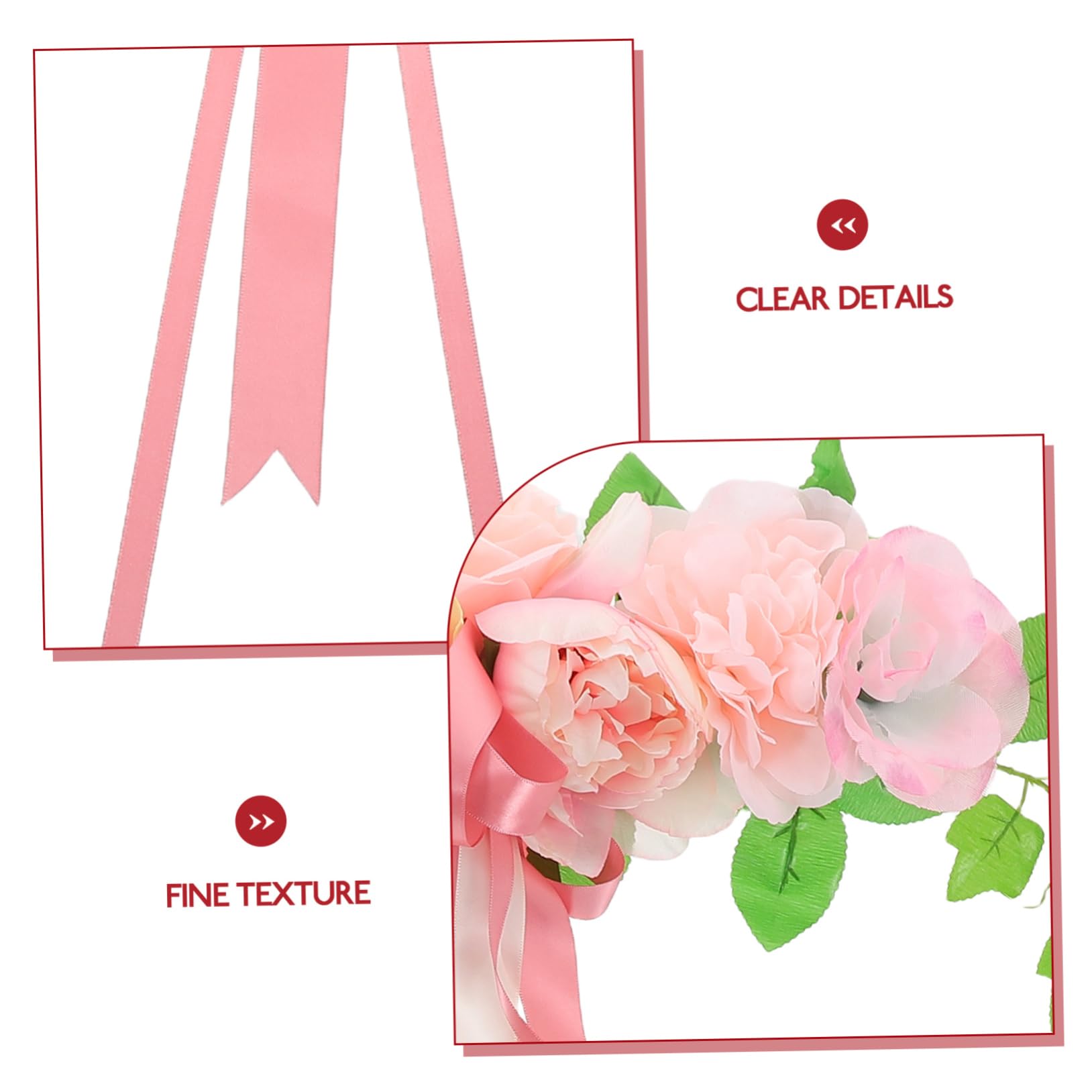 Hochzeitsauto Dekoration Satz mit Künstlichen Seidenblumen Motorhaubenband und Hauptblume Rosa Einfach Anzubringen für Hochzeit
