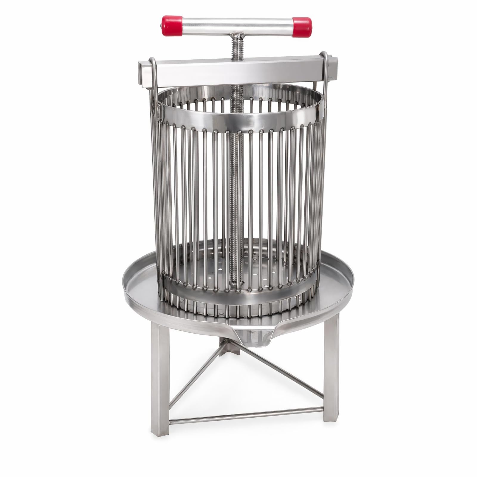 Torchio in Acciaio Inox Robusto Pressa con Rete Igienica Attrezzatura per Hobbisti, Apicoltura