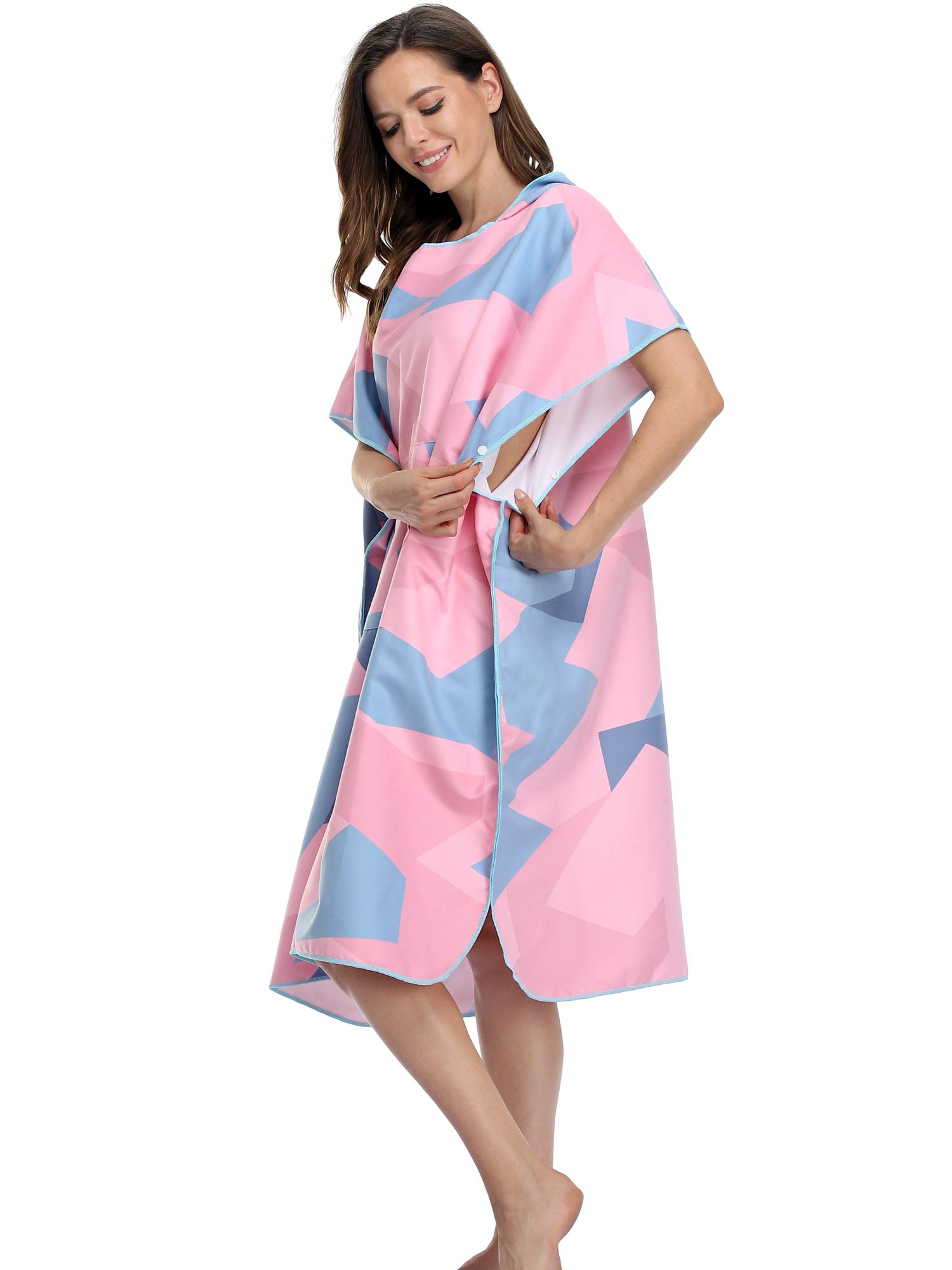 Poncho spogliatoio Accappatoio per cambiarsi Poncho ad Asciugamano da Surf con Cappuccio Ideale per Il Surf
