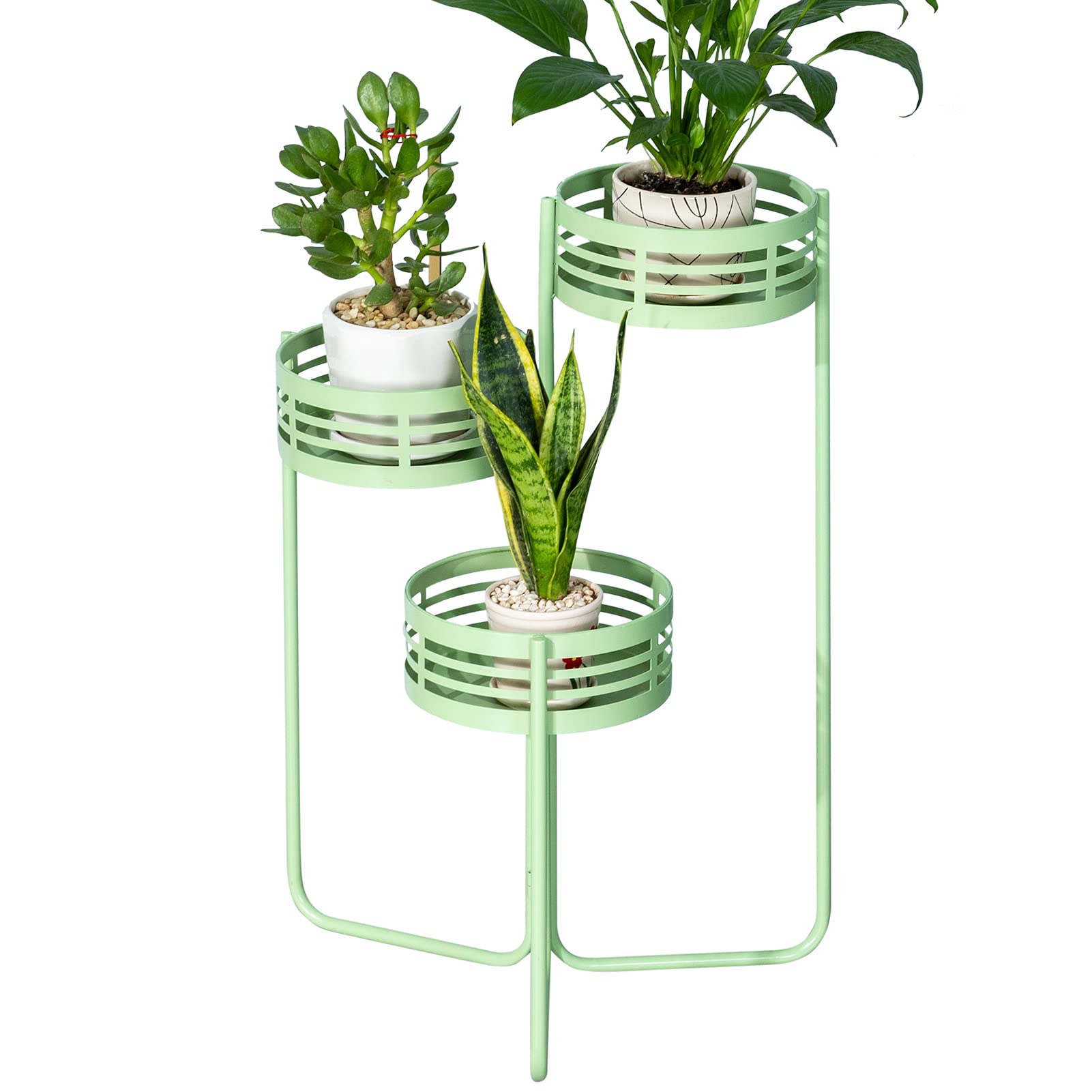 Buy DOEWORKS 3 Tier Foldable Metal Stand, Decorative Display Rack Pot