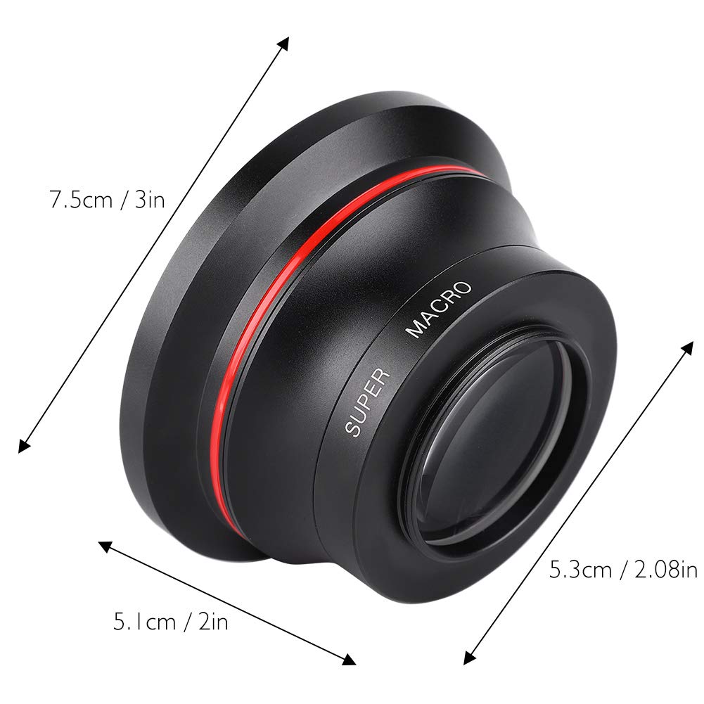 Lente Gran Angular, cámaras 0.39X Teléfonos celulares Lente Gran Angular con Clip para teléfono de 37 mm para cámaras DV y teléfonos móviles