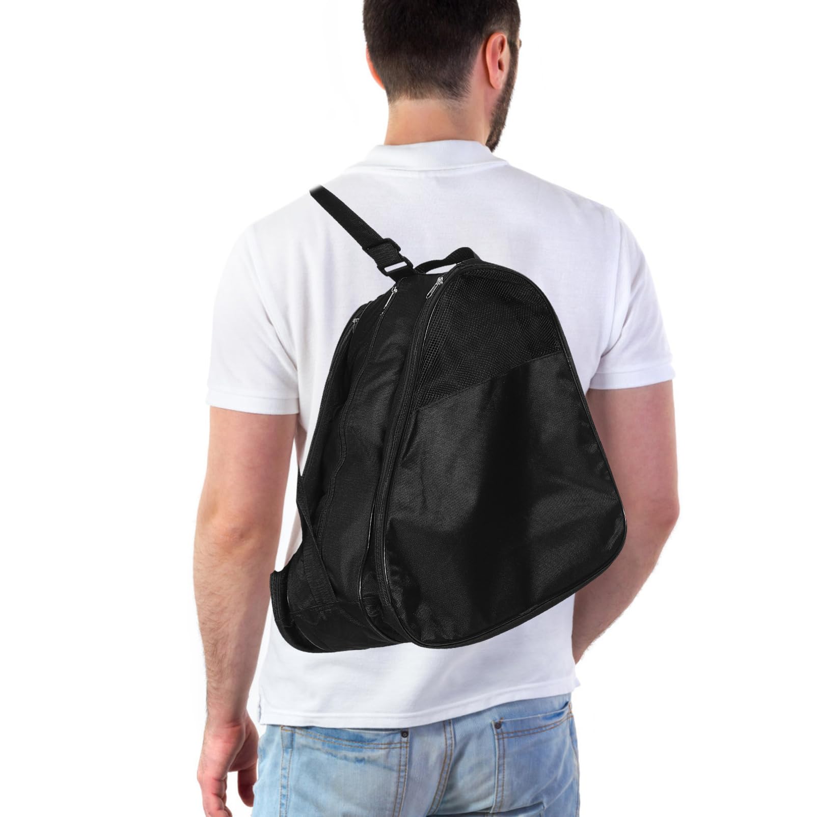 TOYANDONA Borsa Per Pattini Borsa Per Scarpe Custodia Per Pattini Borsa A Tracolla Organizer Per Pattini Borsa Per Scarpe Tessuto Oxford Nero