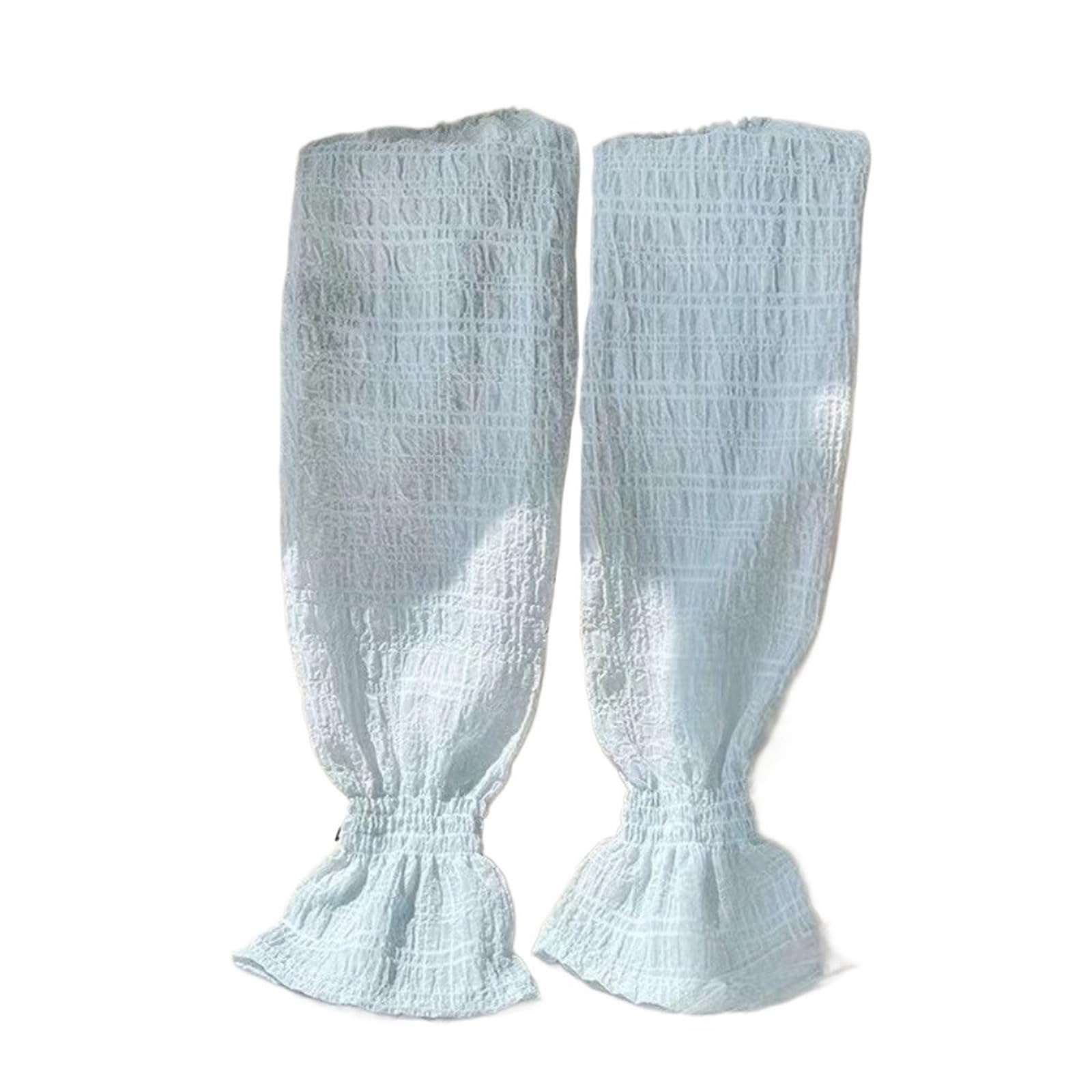 Manchons de Protection solaire en dentelle et maille, 2 paires, couleur unie, manches bras respirantes, coupe ample, gants sans doigts, cyclisme