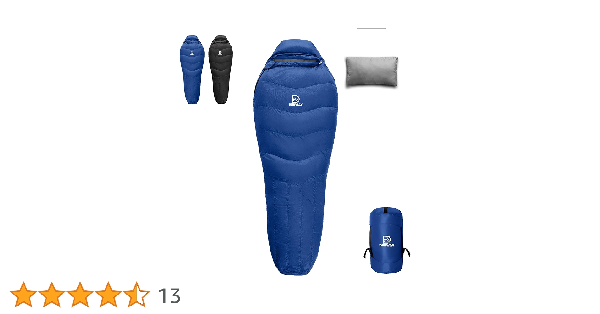 【新品】DERWAY ダウン寝袋　封筒型 シュラフ ダウン500g 新品】DERWAY ダウン寝袋 封筒型 シュラフ ダウン500g 新品