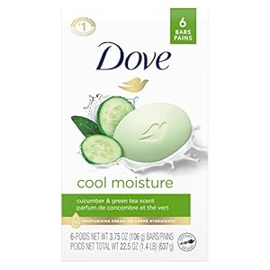 Dove Skin Care Beauty Bar For Softer Skin Cucumber And Green Tea 6 Bars More Moisturizing Than Bar Soap 3.75 oz