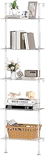 Acrylic Ladder Bookshelf, 5-Tier Wall Mounted Book Shelf, 70.5