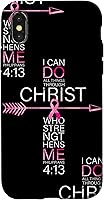 Vista 5 de Breast Cancer Phone Cases Women Philippians 4:13 Pink Cancer Case for iPhone 17
