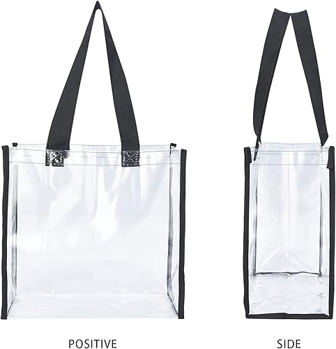Miniatura 6 de HAOGUAGUA Paquete de 2 bolsas transparentes aprobadas para estadios de 12 x 12 x 6, bolsa transparente transparente para trabajo, conciertos