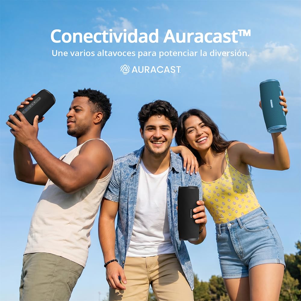 Tronsmart Mirtune C3 Plus, haut‑parleur Bluetooth 6.0 Auracast, IPX7 | Tecnologia Auracast multi-dispositivo e Bluetooth 6.0 a bassa latenza, autonomia 12 ore, EQ via App e USB-C