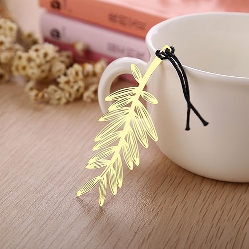 Miniatura 3 de Fascola Pack de 4 marcapaginas de metal chapado en oro titular de libro marcador de plumas de livro marcapaginas papelería oficina suministros