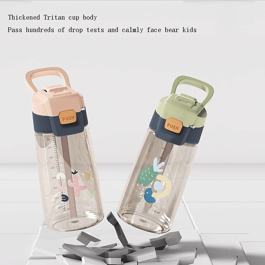 Sportwasserflasche mit großem Kapazität mit dichtsicherem Flip-Top-Abdeckung Tritan BPA -Frree-Kunststoff geeignet für Fitnessstudio und im Freien (Color : Green, Größe : 480ml)