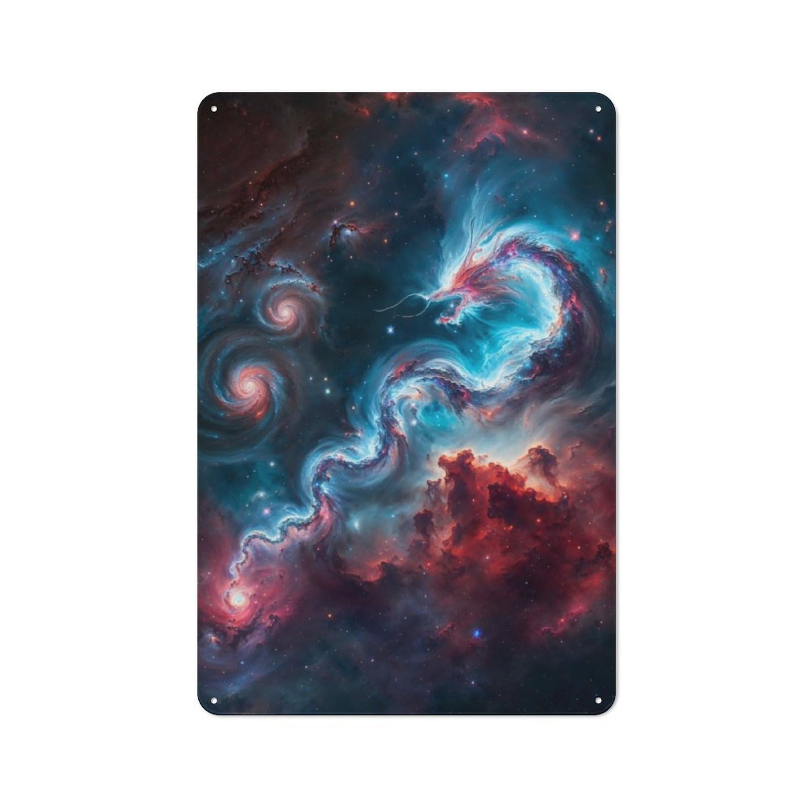 Junmoney Nebula Dragon Wyrm Art Tin Sign 30X20cm With For Pub Or Café, Retro-Style Decor, Suited To Café Interior Fans