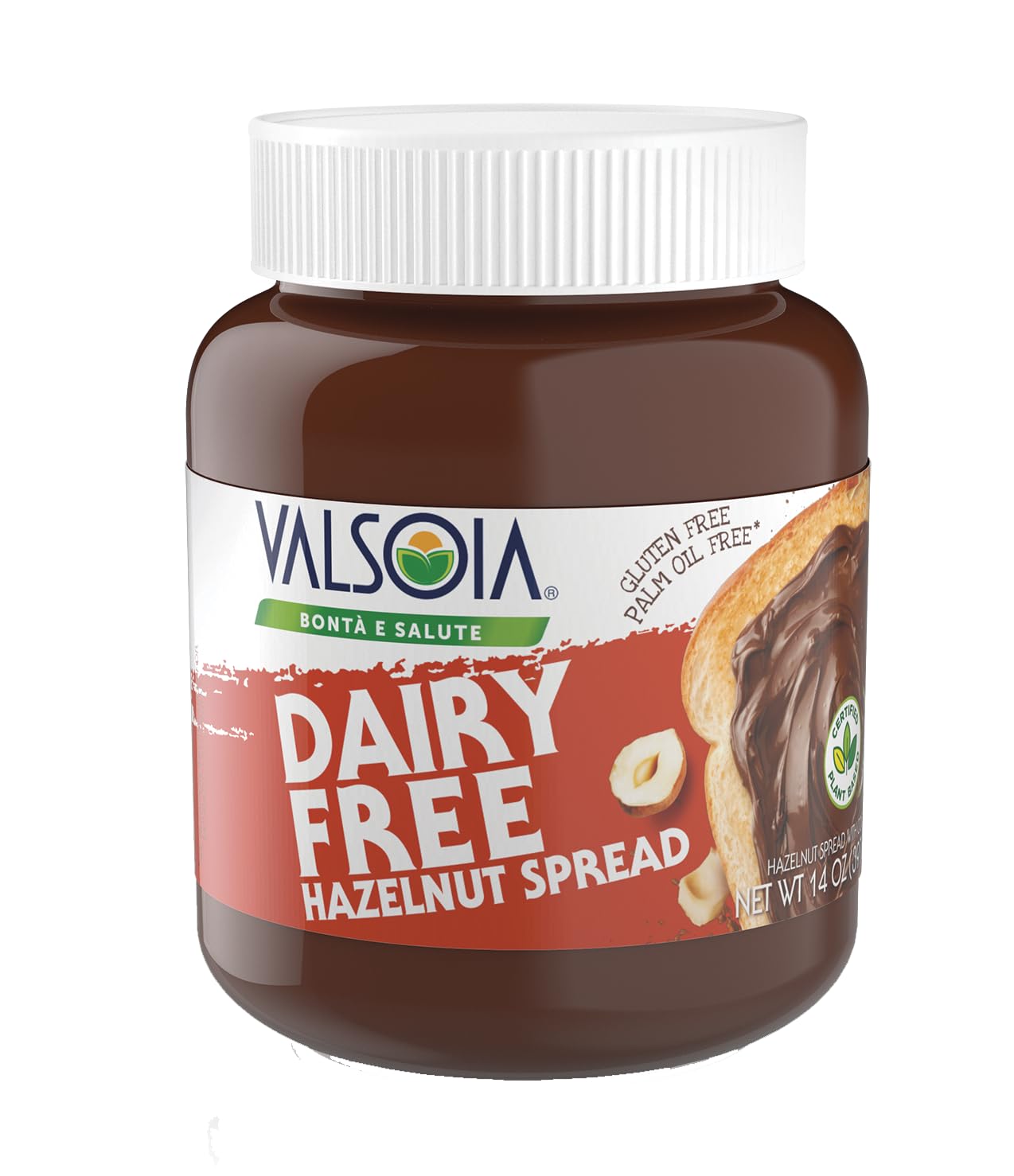 Hazelnut Spread with cocoa – 14OZ Vegan, Low Sugar, Palm Oil Free, Creamy Chocolate Spread, High Protein, Gluten Free,