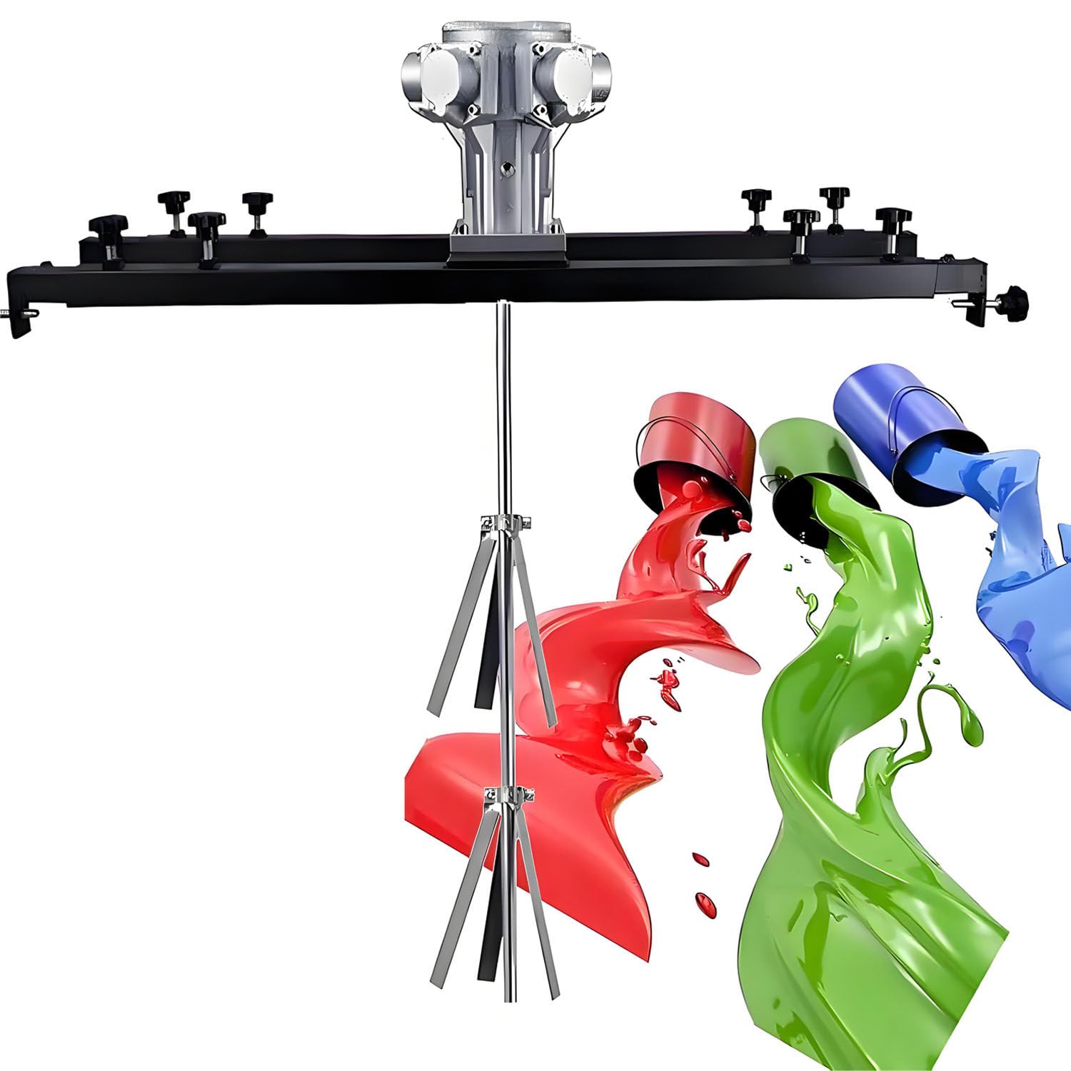 Agitador neumático de pintura con soporte para mezclar tinta y disolver soluciones