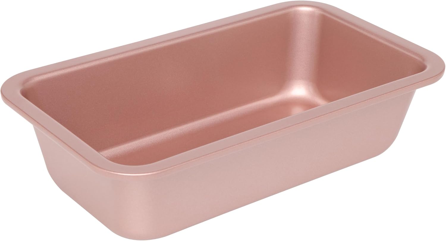 Wiltshire Rose Gold Loaf Pan, PFOA PTFE Free, Robust Baking Pan, Non-Stick Coating, Bakeware for Banana Bread, Cake Mould, 24x13x6.5cm