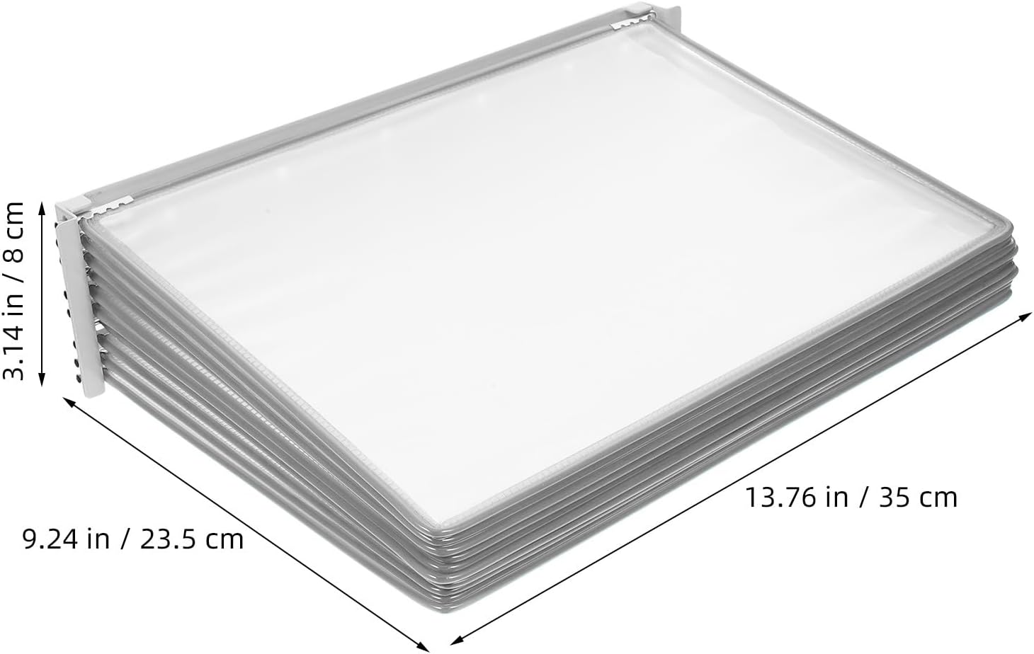 GANAZONO Wall Mounted File Folder Organizer 10-page A4 Document Display Rack Gray Plastic Wall Hanging Catalog Display Rack for Office and Workshop Reference System