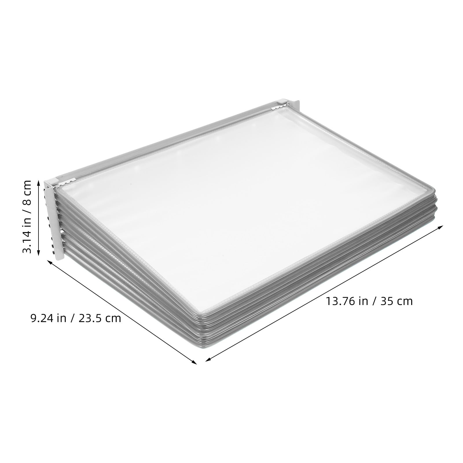 Abaodam Organizador de Papel Colgante Gris A4 10 Páginas Abatibles, Expositor de Catálogos para Pared, Carpeta de Exhibición de Pared Resistente para Oficina y Espacio de Trabajo