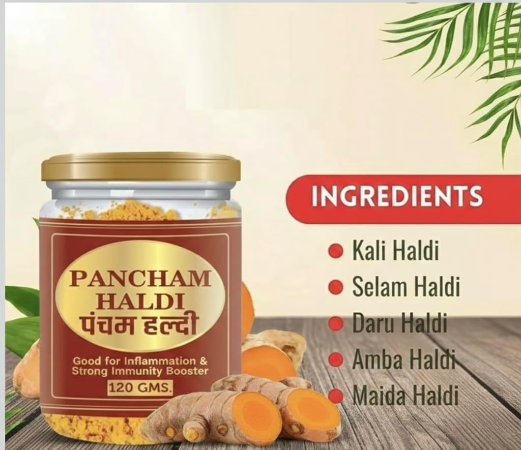 Panch.am haldi 120g | A Unique Ayurvedic Blend of 5 Types of Haldi | Panch.am haldi Organic