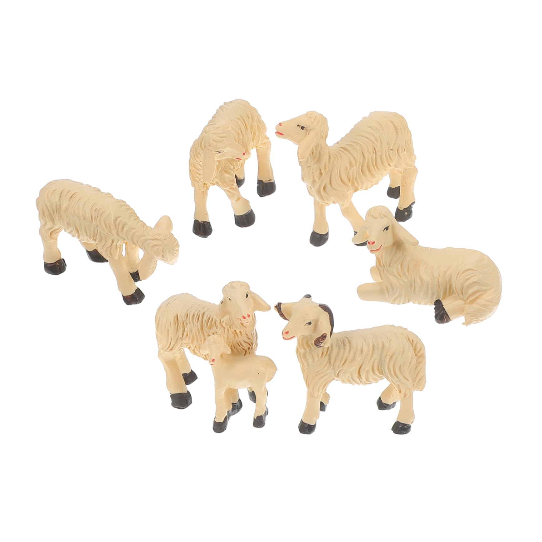 Happyyami 18kawałki Miniaturowych Ozdób z Barankami Urocze Dekoracje Do Ogrodu Wnętrz i Mikrolandscaping z Żywicy