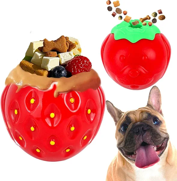 UNQBWE Dog Chew Toy for Large Dog, Stuffable Dog Toy, Treat Dispensing Dog Toy, Frozen Treat Toy, Treat Food Dispensing Ball, Dog Enrichment Toys, Treat-Filling Capabilities for Extended Play Time