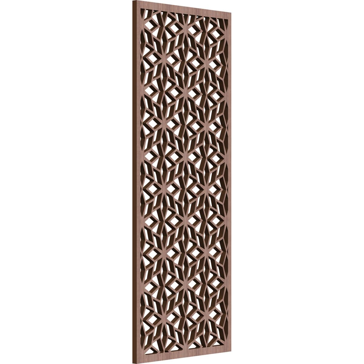11 3/8"W x 29 3/8"H x 3/8"T Lake Decorative Fretwork Wood Wall Panels, Walnut