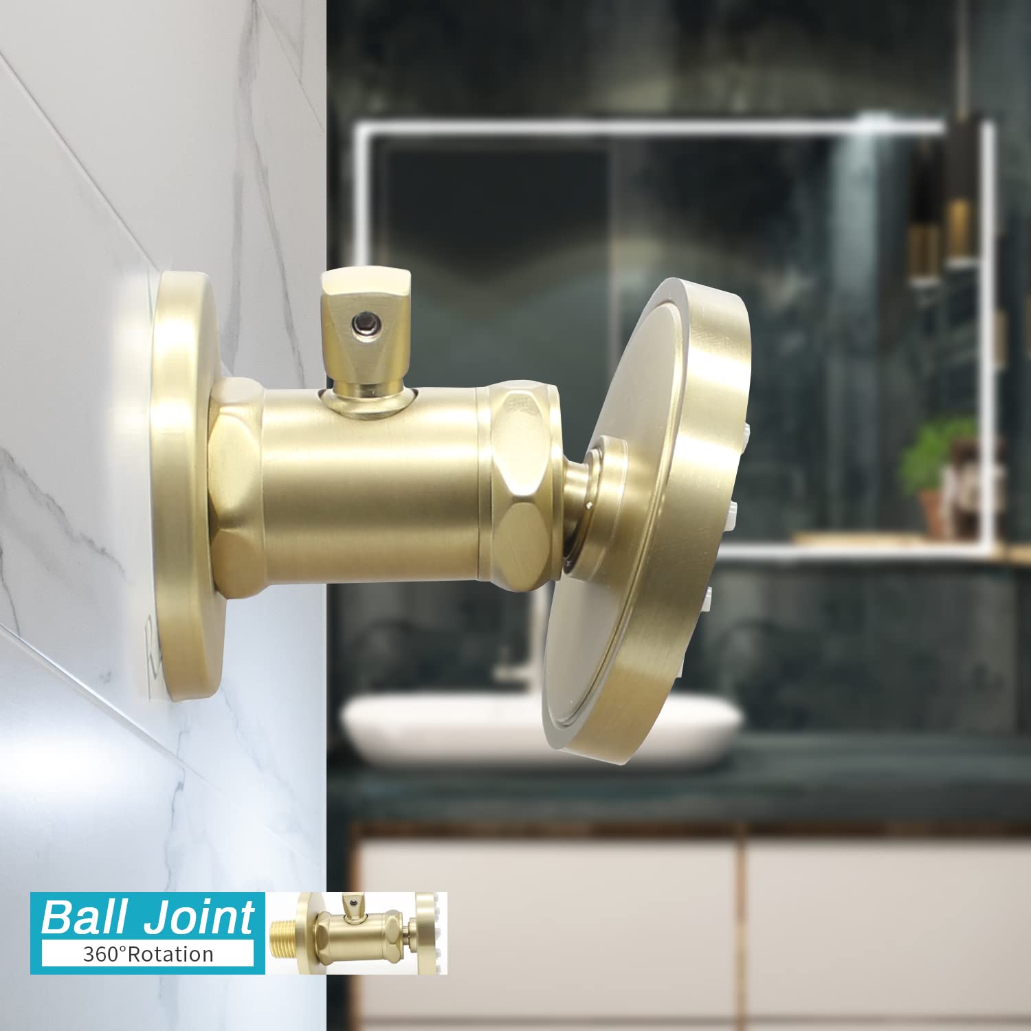 Massive Messing Duschkörper Düsen mit einstellbarem Durchfluss - Runde Massage Spa Dusche Sprühdüsen für verdeckte Wandmontage, Gebürstetes Gold