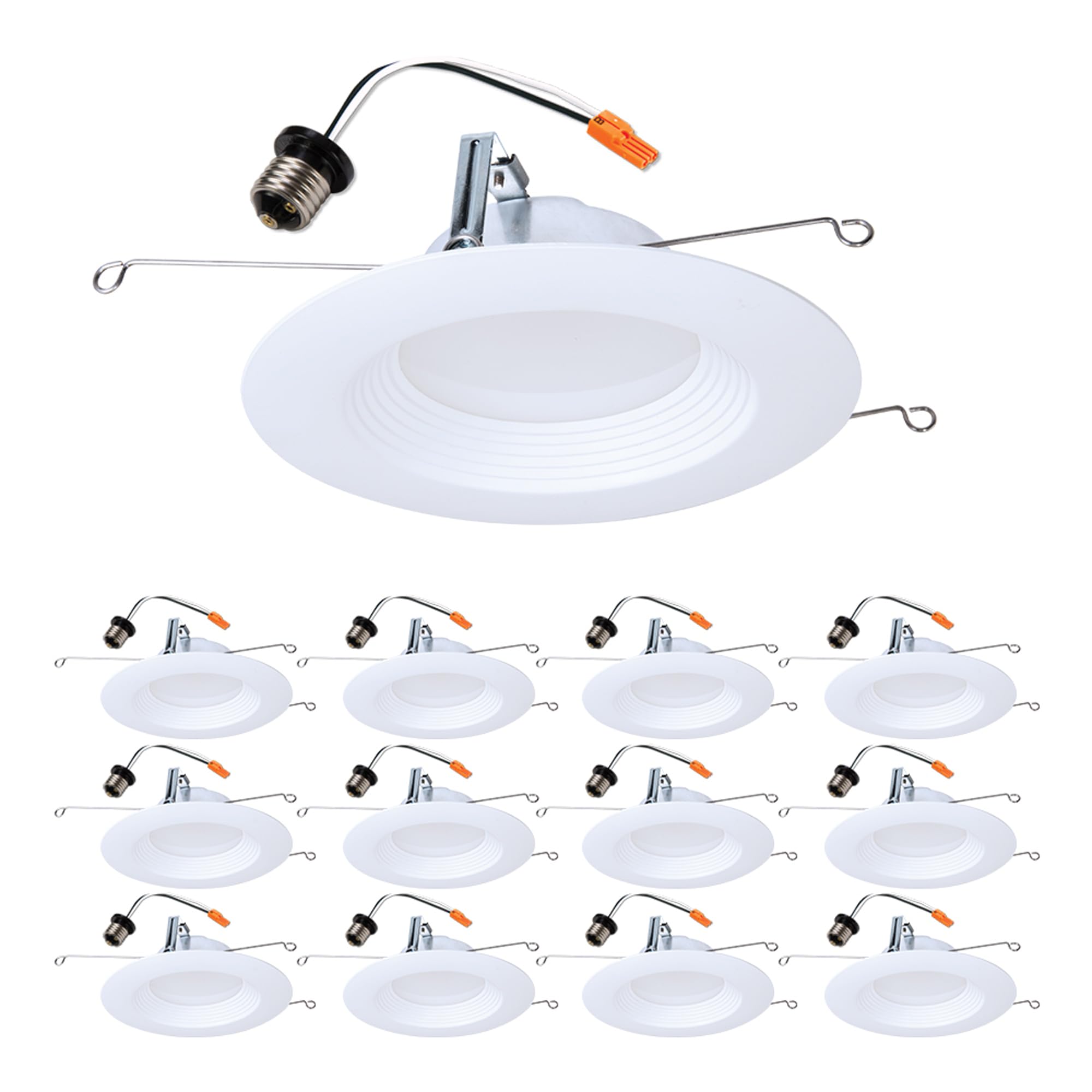 HALO LTE 5/6 Inch Indoor/Outdoor Recessed LED Trim Can Light, 3000K - Contractor Value Pack (12-Pack) - LTE566930-12PK