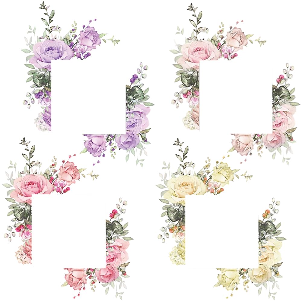 4 Autocollant pour Interrupteur Motif Plantes et Fleurs 9.5x5.7cm Imperméable Motif Plante Verte Rose Décoration Murale Unique pour la Maison la Cuisine la Salle de Bain la Chambre à Couche