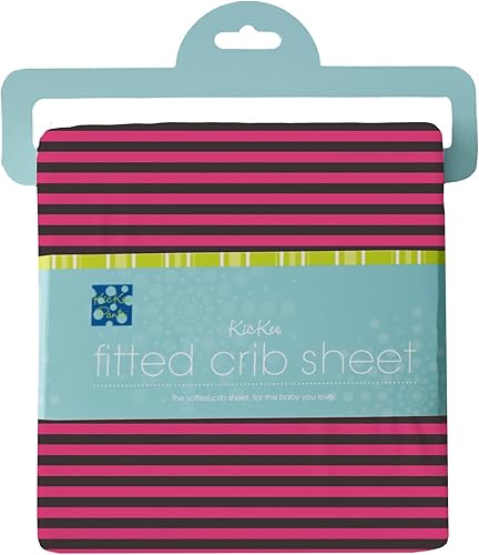KicKee Pants Sábana bajera ajustable para cuna de bebé, estampados adorables para colchón de cuna, hecha de viscosa de bambú para ropa de cama ultra