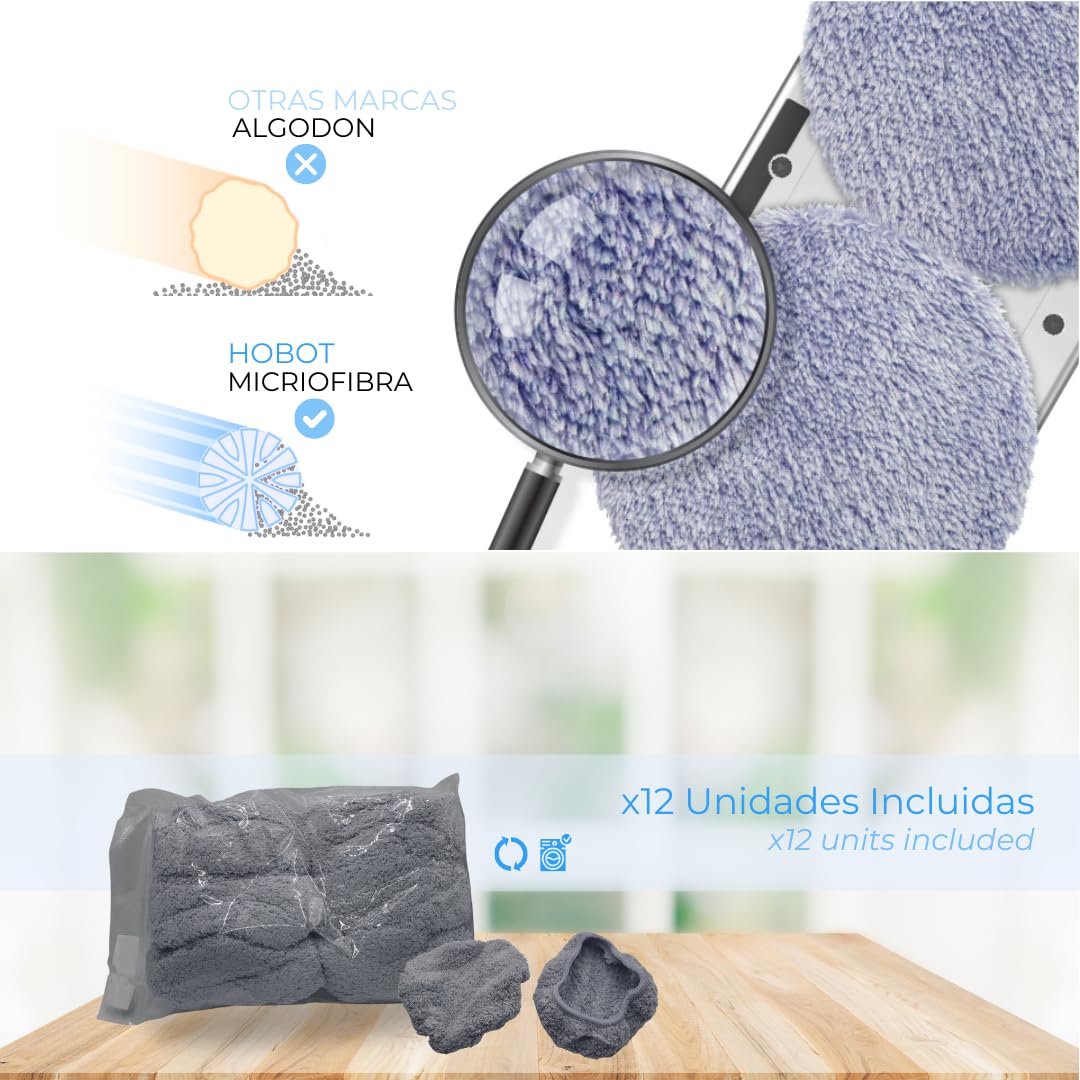 SMARTBOT Robot Limpiacristales - Bajo Consumo de Corriente (80W) - Limpiacristales eléctrico 3 años garantía 12 Trapos de Microfibra - Sistema de Navegación y Anticaída HOBOT-R3 Robot Limpiacristales