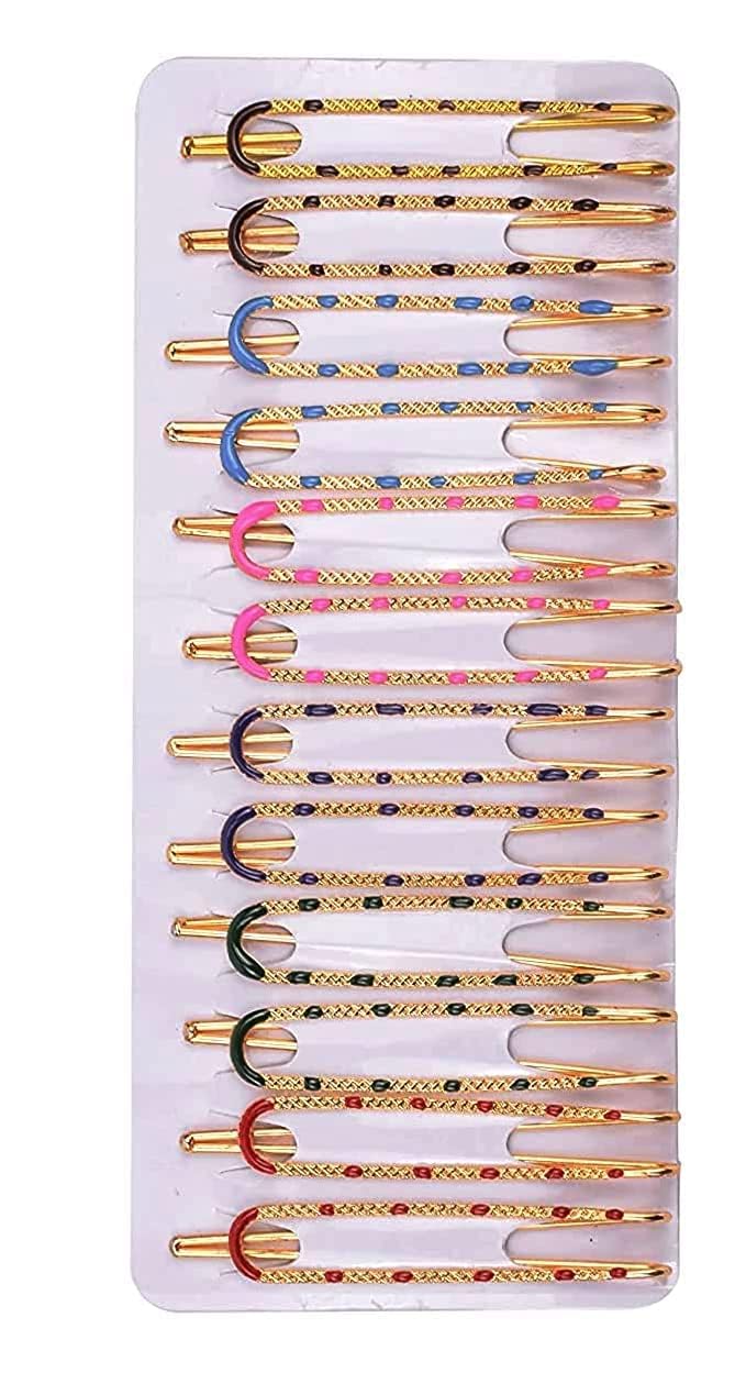 Rexulti Stainless Steel Saree Pins Chunari Pin Hijab Pin Fancy Patli Hold Sadi Dupatta Brooch Pin for Women (YELLOW) 12 PCS (B0CKBNPYXZ) Amazon Price History, Amazon Price Tracker
