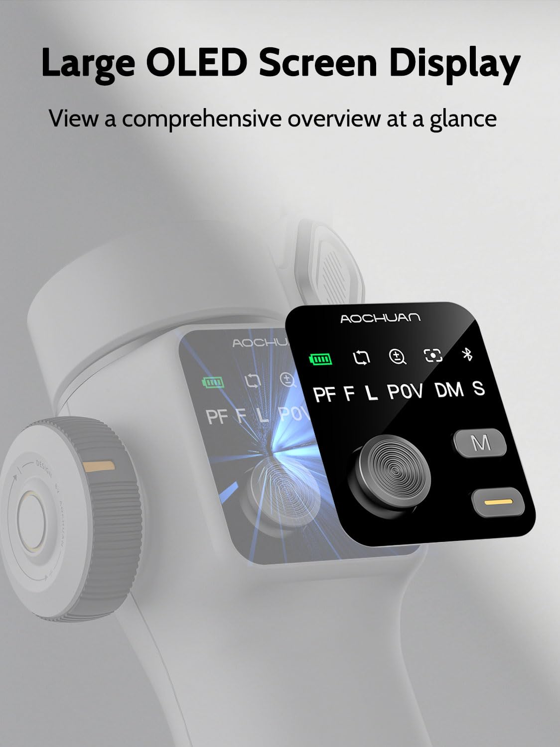 AOCHUAN Gimbal de teléfono celular para grabación de video con seguimiento de IA, estabilizador de cardán de vlogging de 3 ejes para iPhone con pantalla OLED, cardán de smartphone con barra de