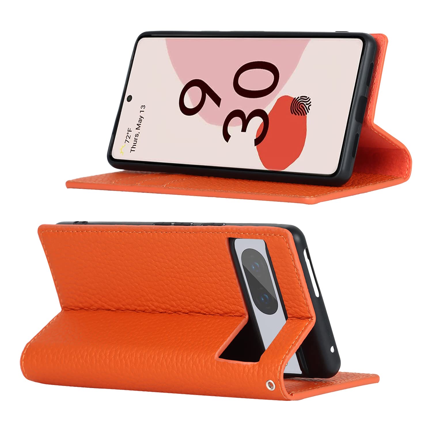 Cavor Cover Google Pixel 7A Con Cordino,Flip Vera Pelle Portafoglio Custodia in